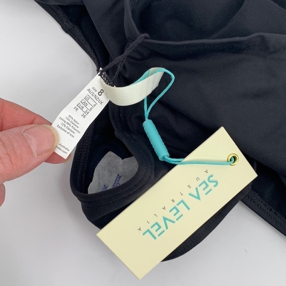 Sea Level Australia Essentials gathered high waist swim bottom black new 4 - Picture 5 of 5